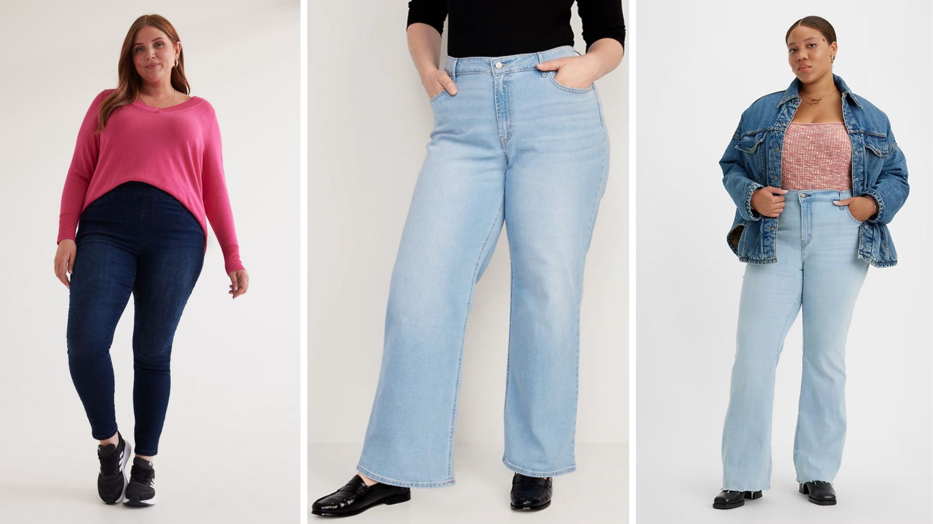  Women's Split Hem Boot Cut Jeans Mid Rise Baggy Wide