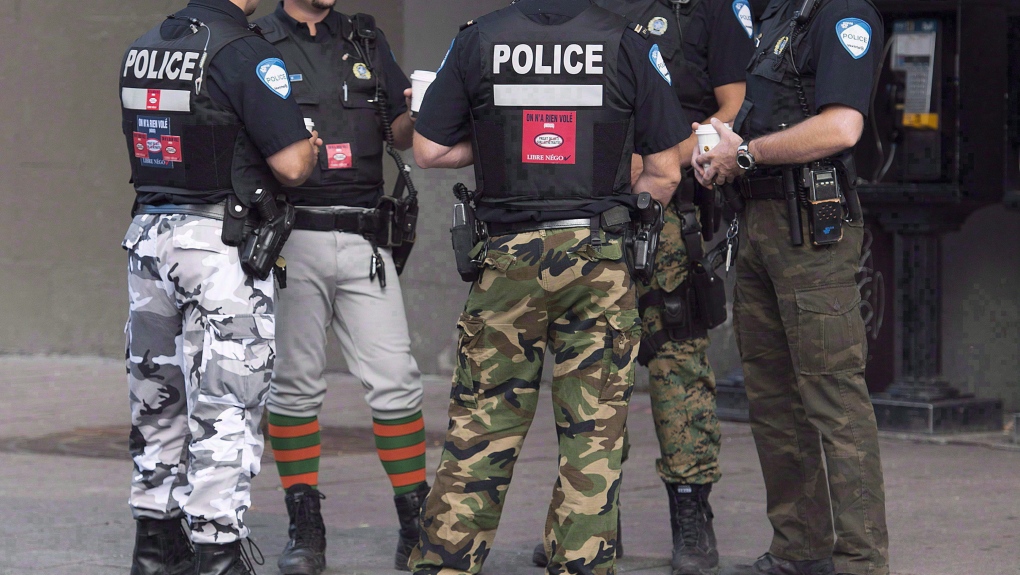 Quebec police wear jeans or camo pants in protest over contract talks