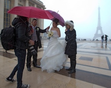 Newlyweds in Paris on March 12, 2013.