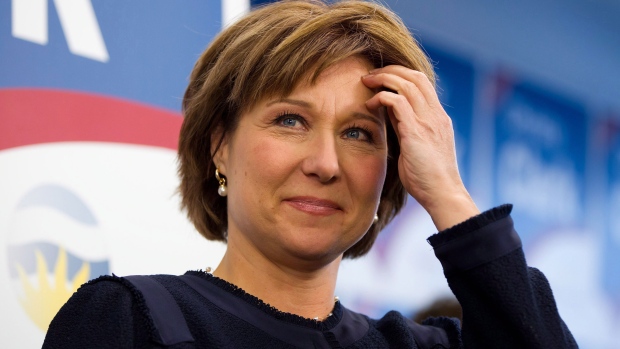 British Columbia Premier Christy Clark scratches her head as she attends her official nomination meeting for the Vancouver-Point Grey riding in Vancouver, ... - image