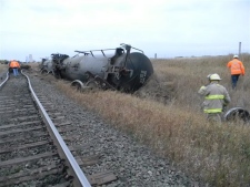 Train derails near Landis, Sask.