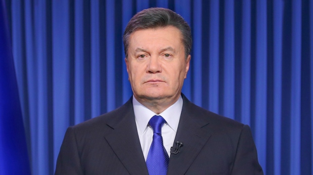 Ukrainian President Viktor Yanukovych protests