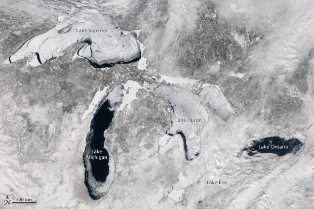 Great Lakes frozen over