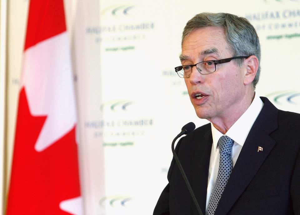 Finance Minister Joe Oliver speaks at a luncheon of the Halifax Chamber of Commerce in Halifax on Tuesday, April 22, 2014. (Darren Pittman / THE CANADIAN ... - image