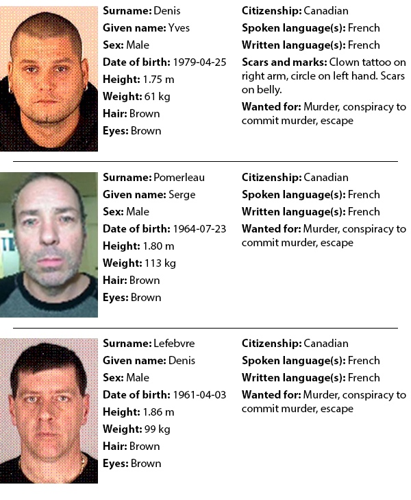 Quebec inmate most wanted information