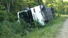 Bus roll over on Cabot Trail