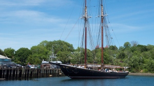 Bluenose II heads to port in Lunenburg, N.S. after sea trials on Tuesday, June 24, 2014. (THE CANADIAN PRESS / Andrew Vaughan)