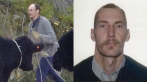 The RCMP released two photos of 45-year-old Peter DeGroot of Slocan, B.C. (B.C. RCMP South East District)
