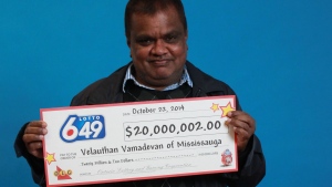 Velauthan Vamadevan is $20 million richer after winning the Lotto 6/49 jackpot in a mid-October draw. (Lotto 6/49)