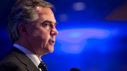 Alberta Premier Jim Prentice gives a state-of-the-province address in Edmonton, Alberta on Tuesday December 9, 2014. (Jason Franson / THE CANADIAN PRESS)