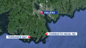 An oil tanker is adrift off the coast of Nova Scotia.