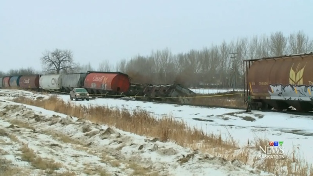 Train derails in Saskatoon