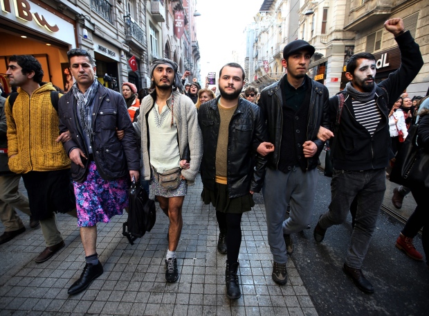 Men wear skirts in Turkey