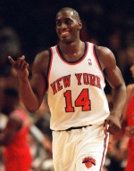 New York Knicks Anthony Mason runs down court during an NBA basketball game against the Washington Bullets in New York in this Dec. 3, 1995 file photo. (AP / Ron Frehm)