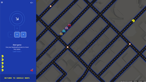 Google Maps Pac-Man game