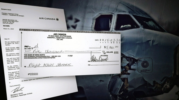 Air Canada issues gratiuity cheques