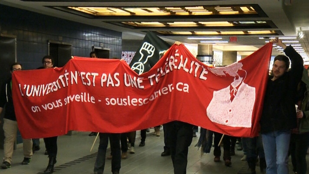A demonstration held at UQAM on April 9
