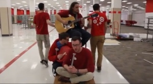 A group of Target employees in Victoria, B.C. perform 'Closing Time' in a video that's since gone viral online. 