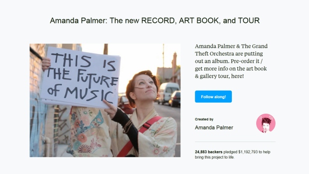 Artist and musician Amanda Palmer's Kickstarter pr