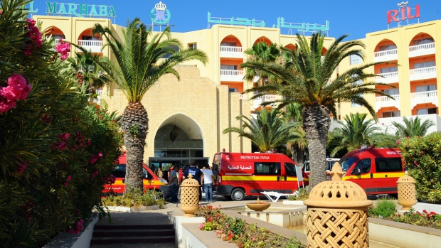 Injured people are treated in Tunisia