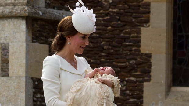 Kate Middleton holds Princess Charlotte