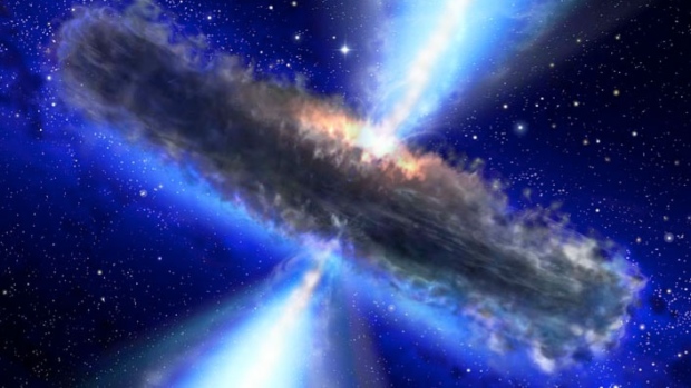Black hole hidden by gas and dust