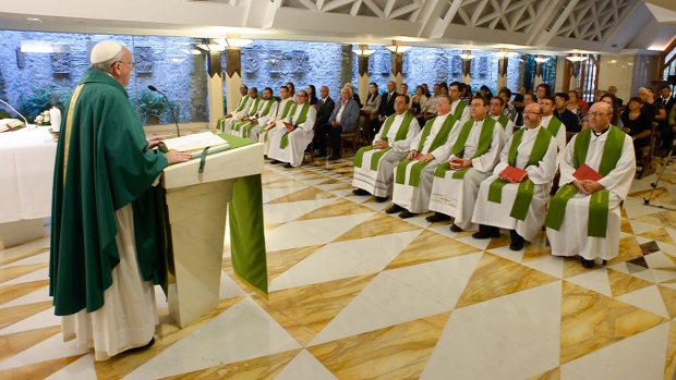 Pope Francis at the Vatican's Santa Marta hotel