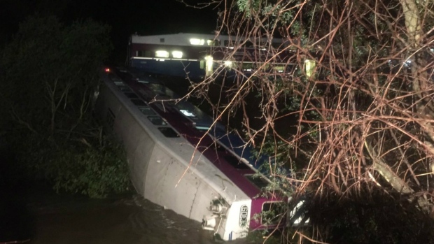 Fallen tree derails train in California; at least 14 injured