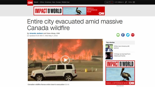 Fort McMurray fire headlines around the world
