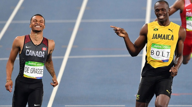 Bolt and De Grasse 200m semi-finals