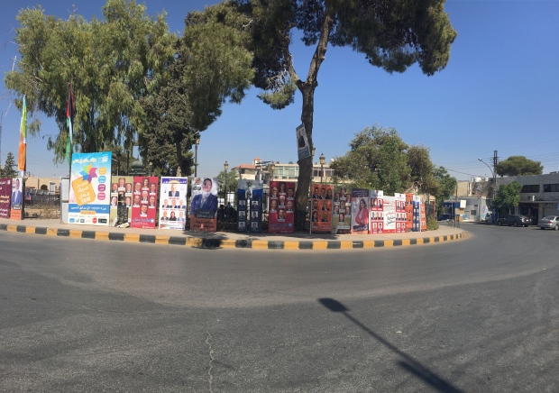 Campaign posters in Paris Circle in Amman, Jordan