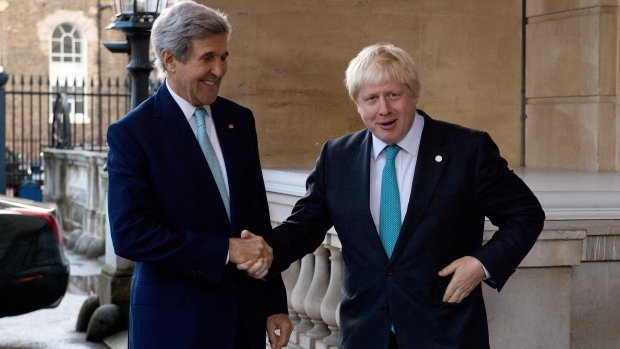 Image result for John Kerry meets Boris Johnson and Saudi foreign minister in London