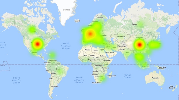 Affected computers map