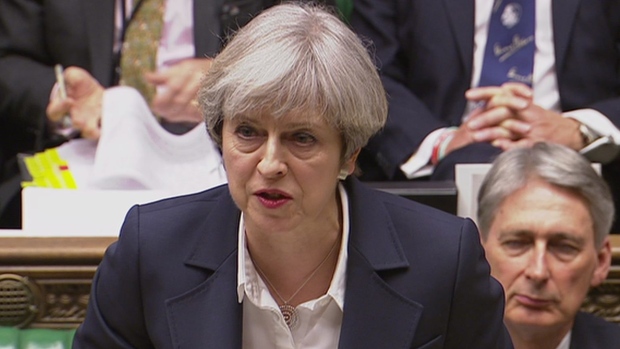 PM Theresa May speaks in the House of Commons