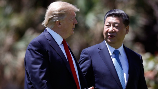 Donald Trump, left, and Xi Jinping