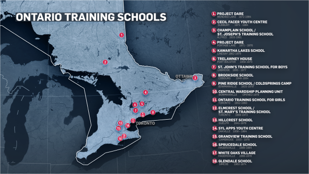 Ontario Training Schools Map W5