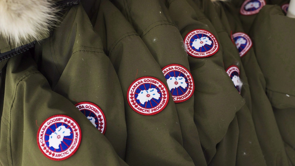 Jackets hang at the factory of Canada Goose Inc. in Toronto on November 28, 2013. THE CANADIAN PRESS/Aaron Vincent Elkaim