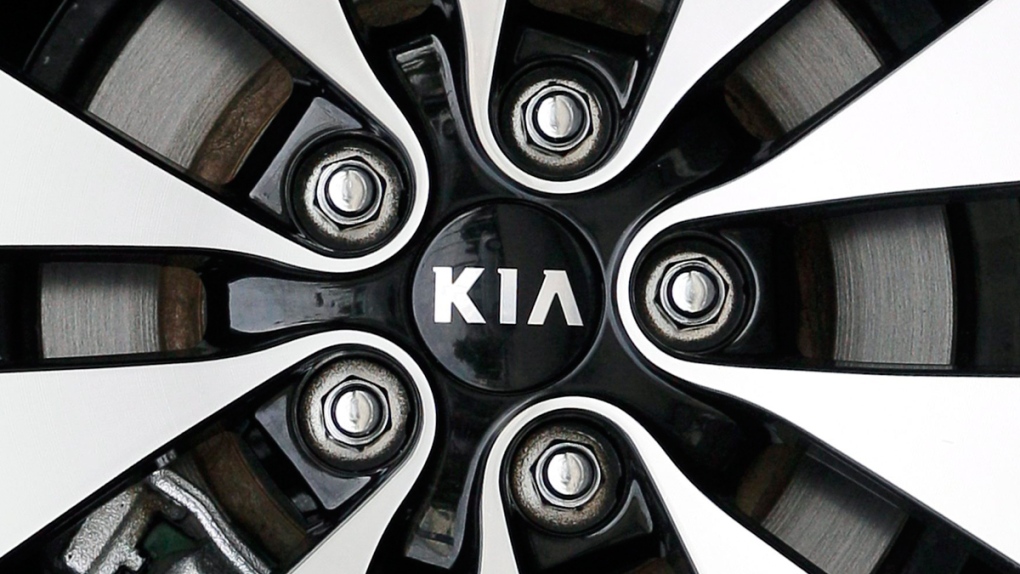 KIA logo on a wheel rim at a dealership in Chicago, on Oct. 5, 2012. (Nam Y. Huh / AP)