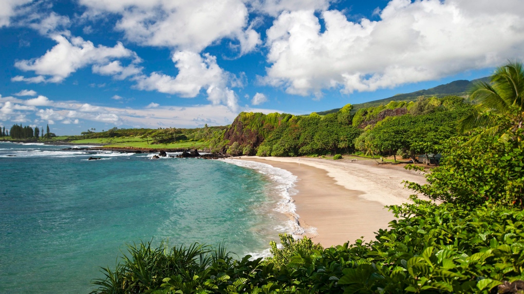 This undated photo shows Hamoa Beach, in Maui, Hawaii. (Travaasa Hana via AP)