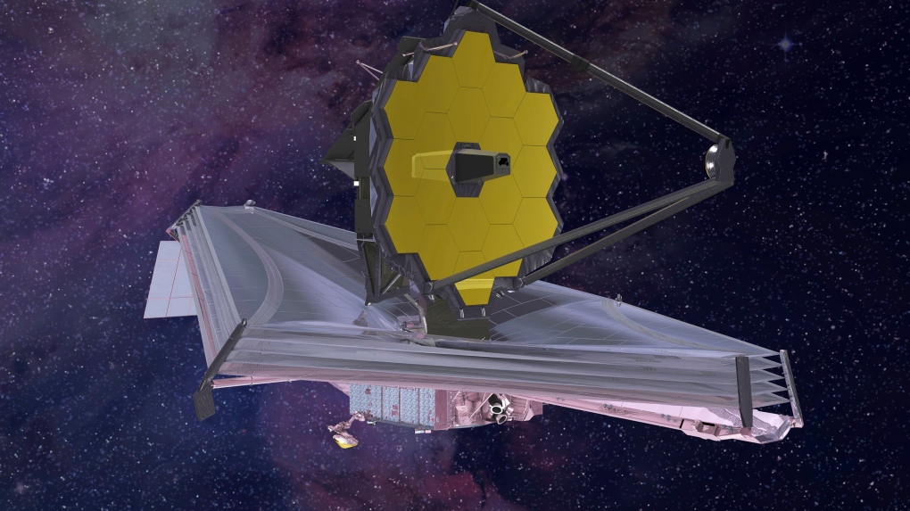 This 2015 artist's rendering provided by Northrop Grumman via NASA shows the James Webb Space Telescope.  (Northrop Grumman/NASA via AP)