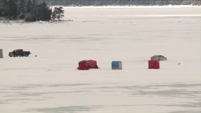 Truck goes through ice in northern Ont. clearing path to ice fishing hut