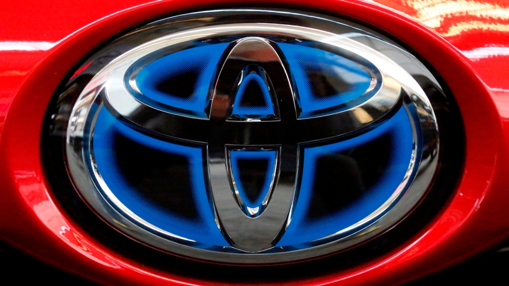 This Feb. 15, 2018, file photo shows the Toyota logo on the trunk of a 2018 Toyota Prius on display at the Pittsburgh Auto Show. (AP Photo/Gene J. Puskar, File)