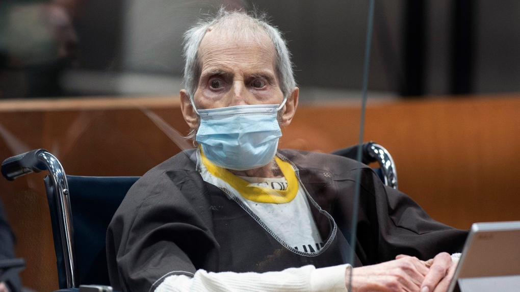New York real estate scion Robert Durst, 78, sits in the courtroom after being sentenced to life in prison without chance of parole, Thursday, Oct. 14, 2021 at the Airport Courthouse in Los Angeles. (Myung J. Chung/Los Angeles Times via AP, Pool) 