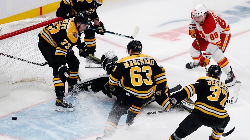 Boston Bruins beat Calgary Flames as win streak hits 8
