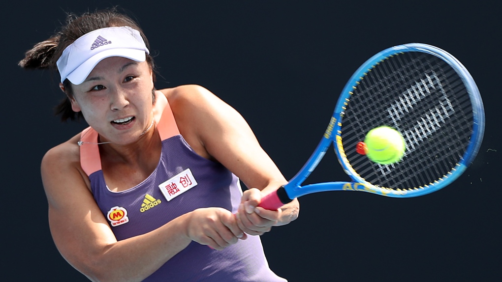 Peng Shuai is pictured in action in her women's singles first-round match against Nao Hibino of Japan on day two of the 2020 Australian Open at Melbourne Park. (Mark Kolbe/Getty Images AsiaPac/Getty Images/CNN)