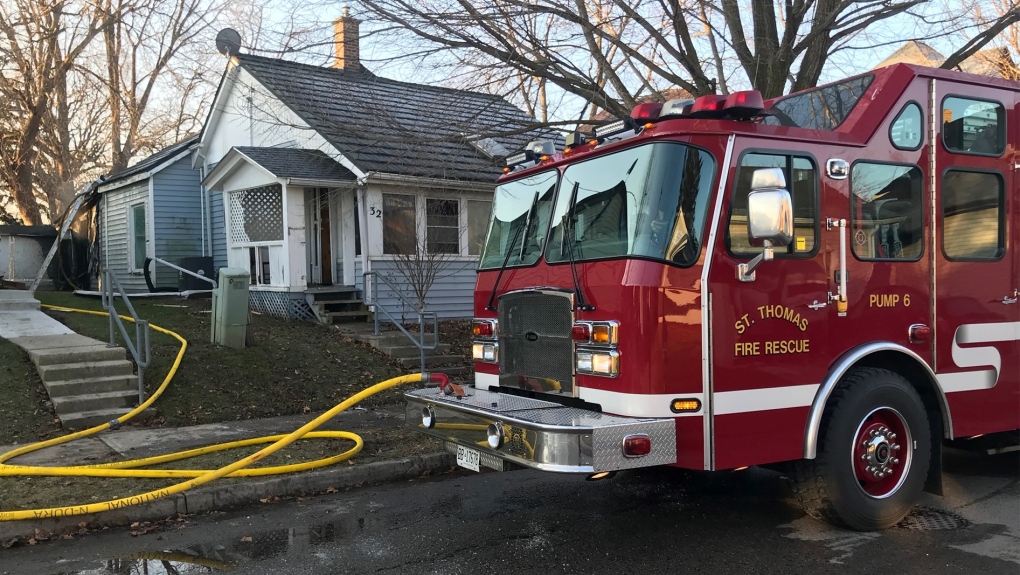 Crews on scene of house fire in St. Thomas early Tuesday morning