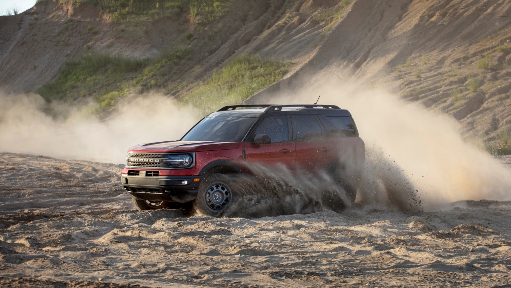 This undated photo from Ford shows the 2021 Bronco Sport, a small SUV with impressive off-road capabilities. (Courtesy of Ford Motor Co. via AP).
