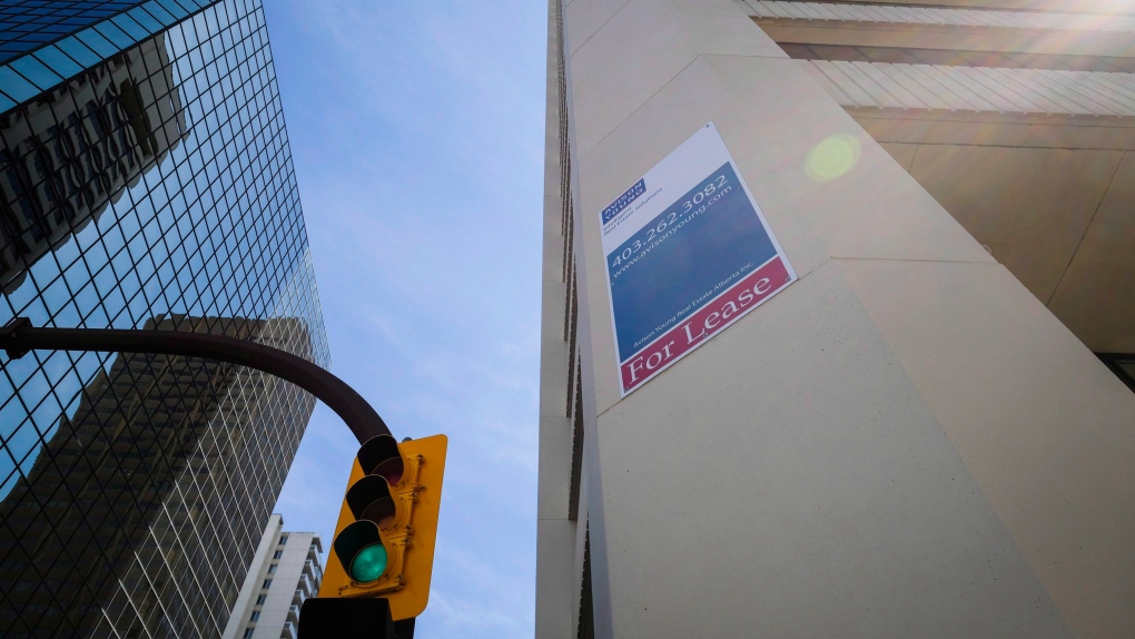 Office space available in downtown Calgary, Alta., seen in this April 13, 2016 file photo. THE CANADIAN PRESS/Jeff McIntosh 