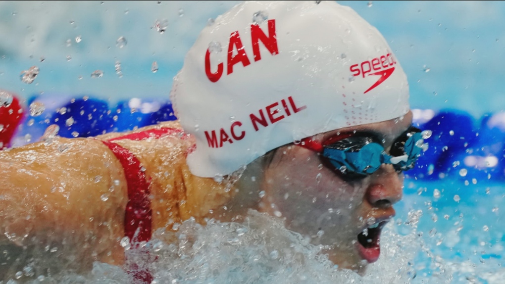 Maggie Mac Neil swims to four medals including a gold at FINA World Cup