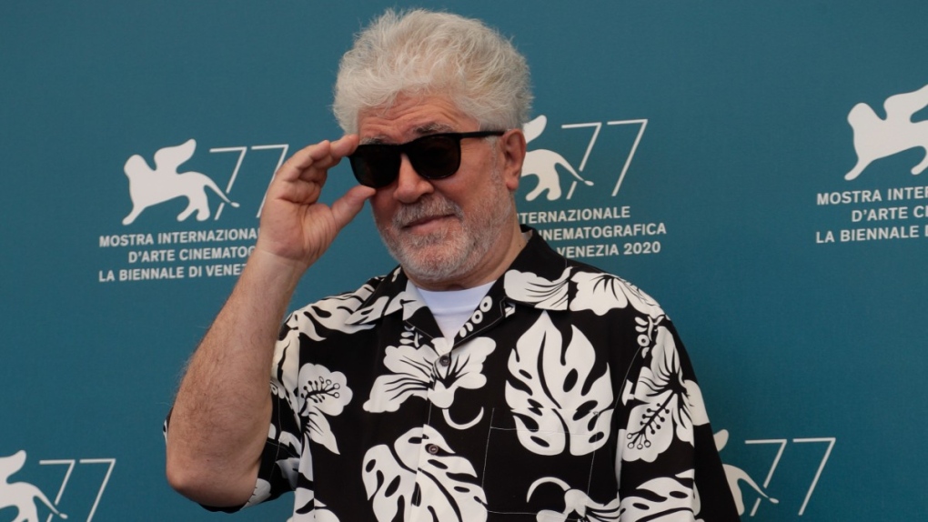 Director Pedro Almodovar at the Venice Film Festival, on Sep. 3, 2020. (Domenico Stinellis / AP) 